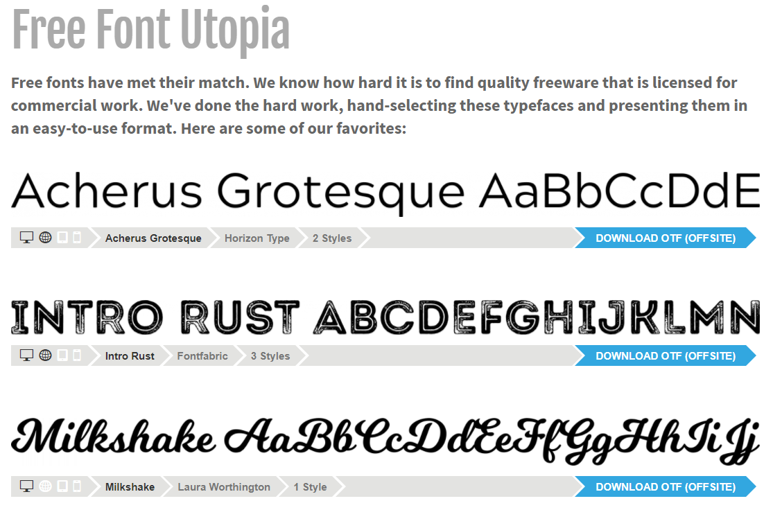 Font gratuiti senza licenza utilizzabili per progetti commerciali